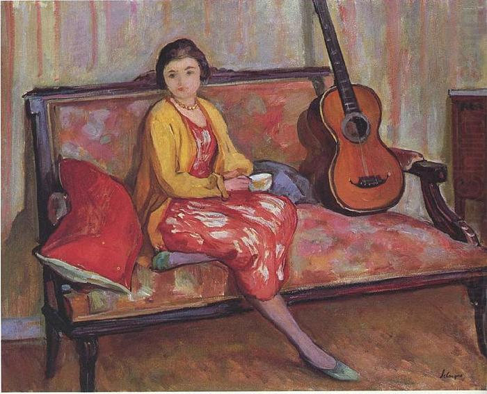 Henry Lebasques Nono and a Guitar china oil painting image